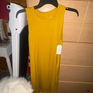 Time and Tru Gold Ribbed Fitted Tank Top